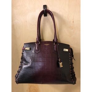 Henri Bendel Carlyle Tote Embossed Leather Crocodile Bag
